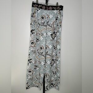 Skemo Floral Embroidered Waistband Palazzo Boho Pants - Bohemian Chic